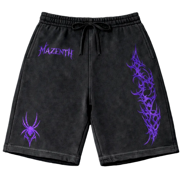Purple Crimson Spider Vintage Gym Short | MAZENTIH