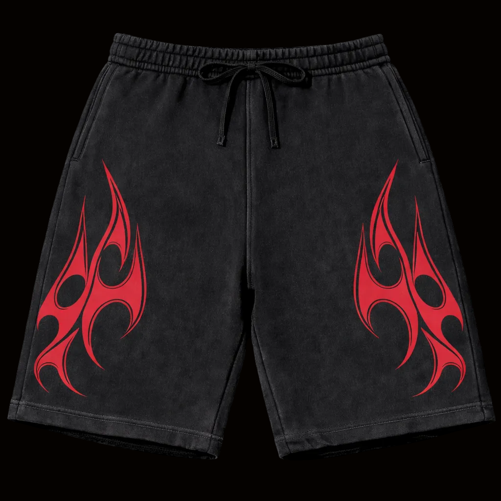 Inferno Flame Vintage Gym Short | MAZENTIH