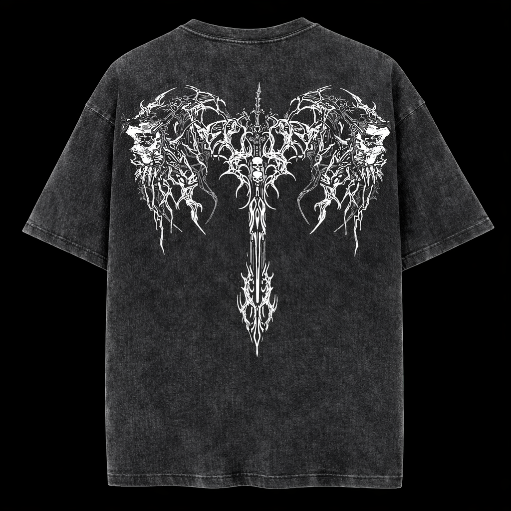 Black Ritual Vintage Oversized Gym T-Shirt - |MAZENTIH