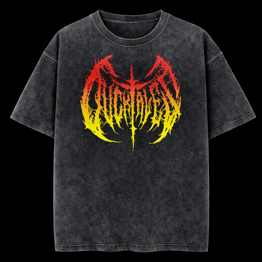 Flame Vintage Oversized Gym T-Shirt – Athletic Fit | MAZENTIH