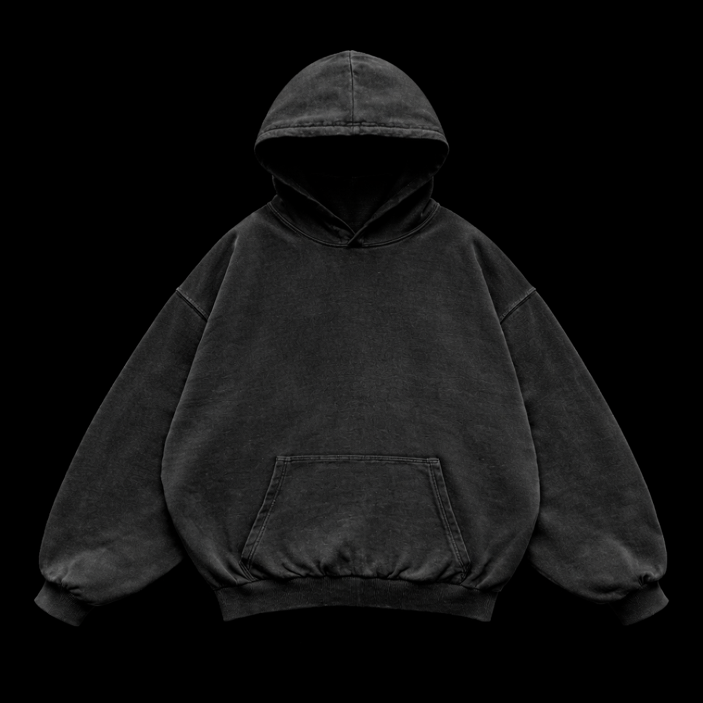 Black hoodie on a transparent background