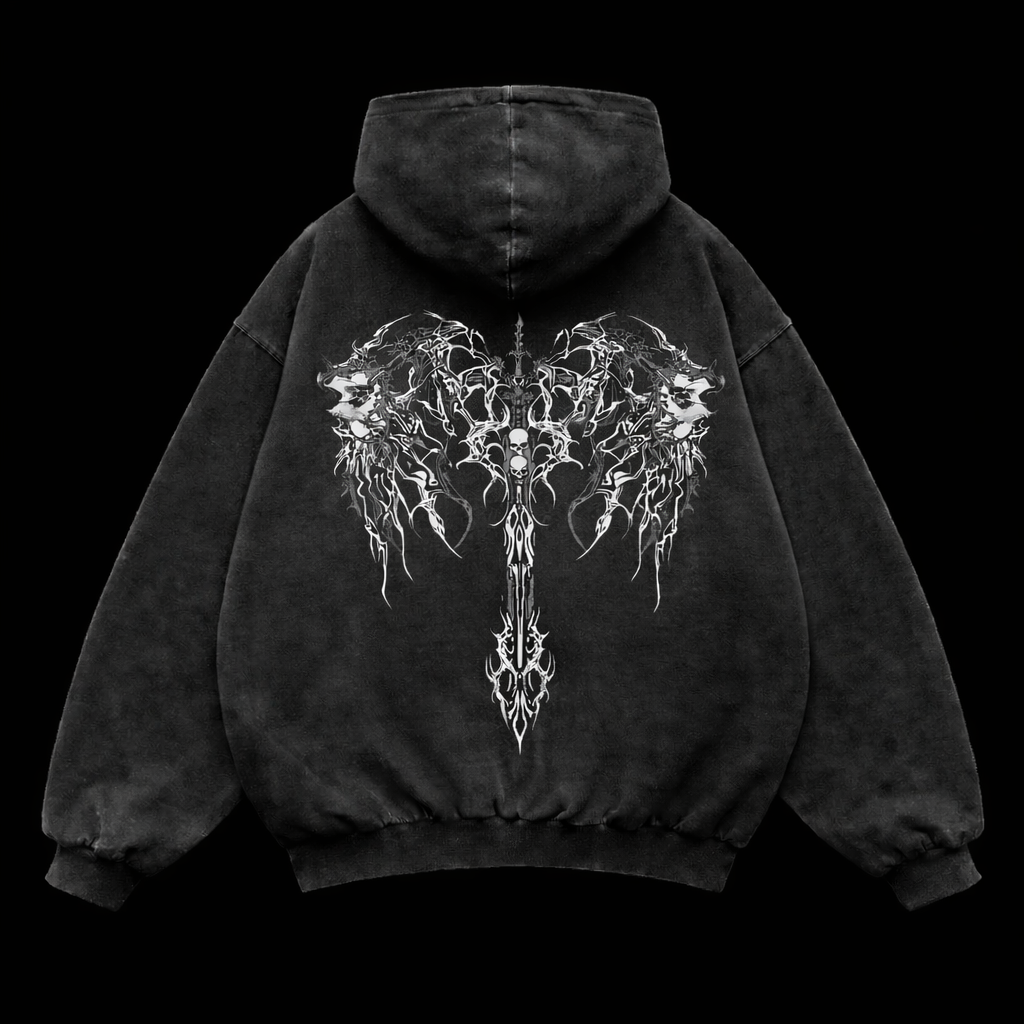 Dark Brutal Oversized Gym Hoodie –  Athletic Fit | MAZENTIH