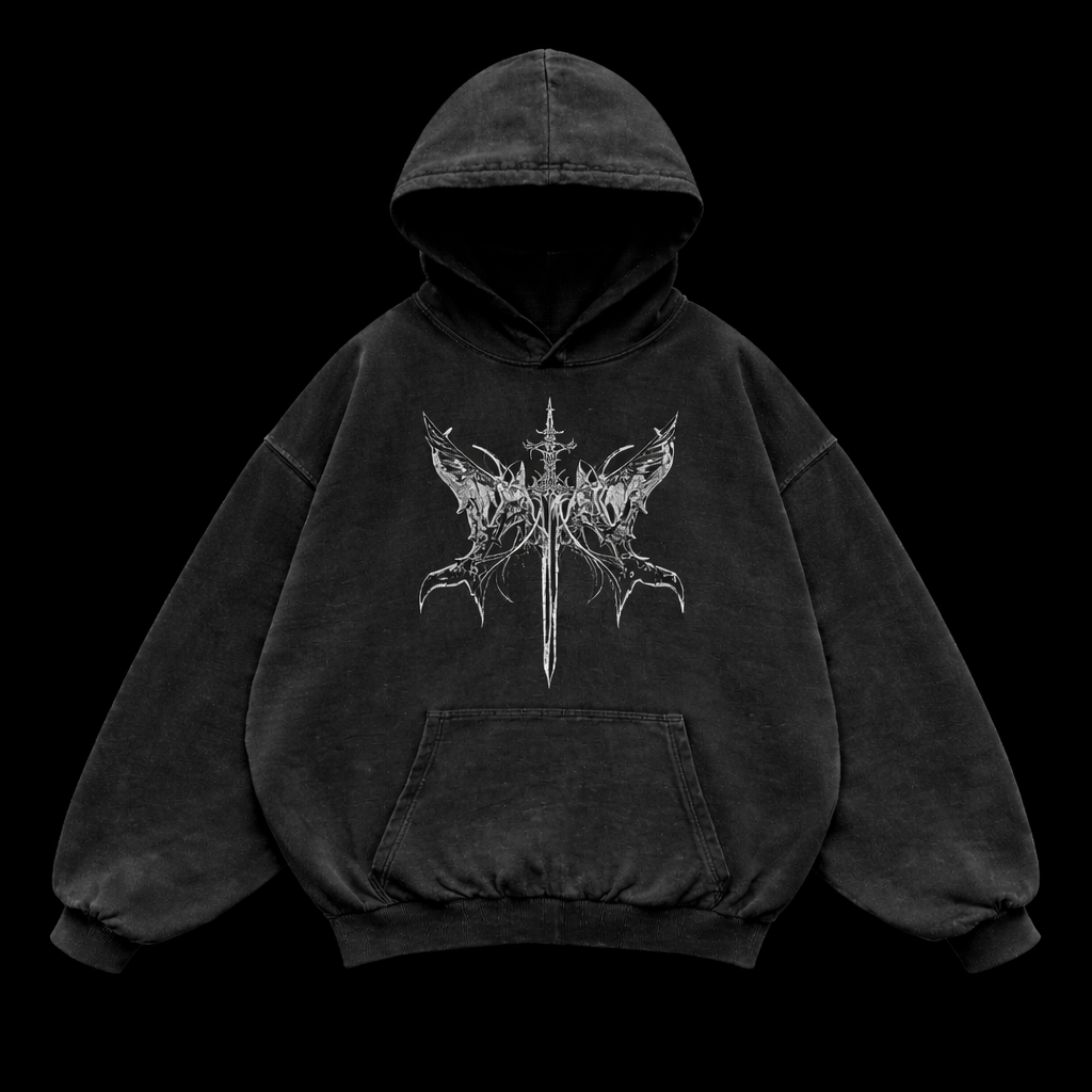 Dark Brutal Oversized Gym Hoodie –  Athletic Fit | MAZENTIH