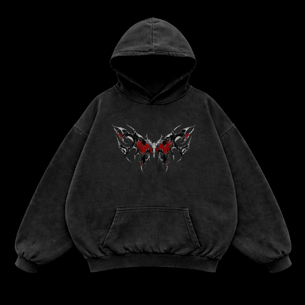 Dark Butterfly Gym Hoodie – Athletic Fit |MAZENTIH