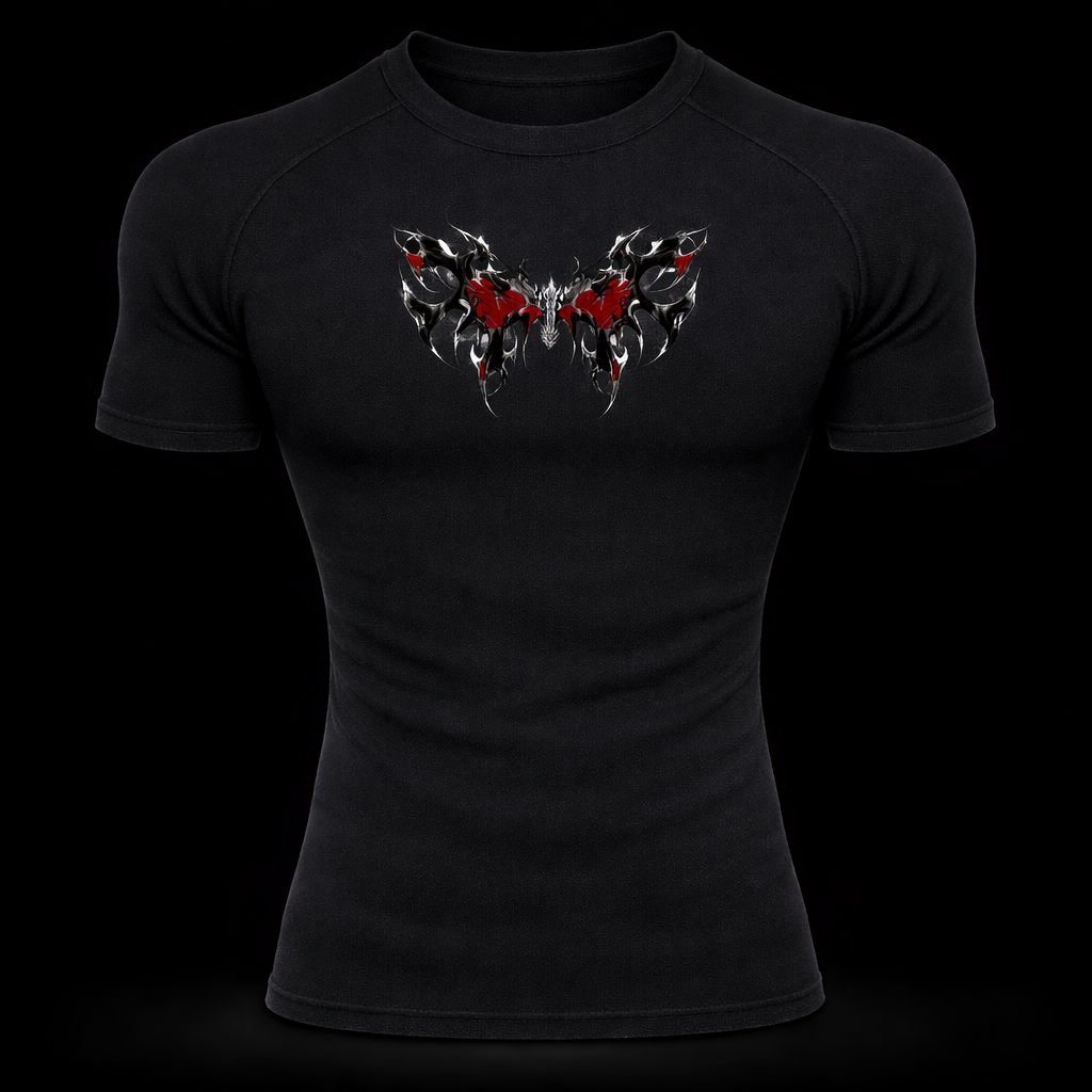 Dark Butterfly Compression Shirt – Athletic Fit | MAZENTIH