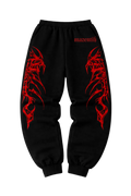 Red & Grey Flame Gym Jogger Pants | MAZENTIH