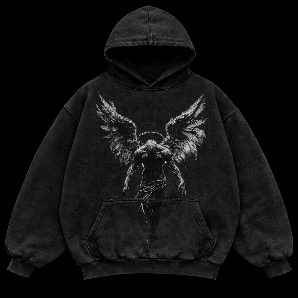Fallen Angel Vintage Hoodie – Athletic Fit |MAZENTIH