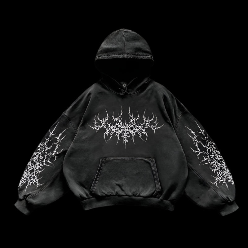 Fractured Abyss Oversized Vintage Hoodie
