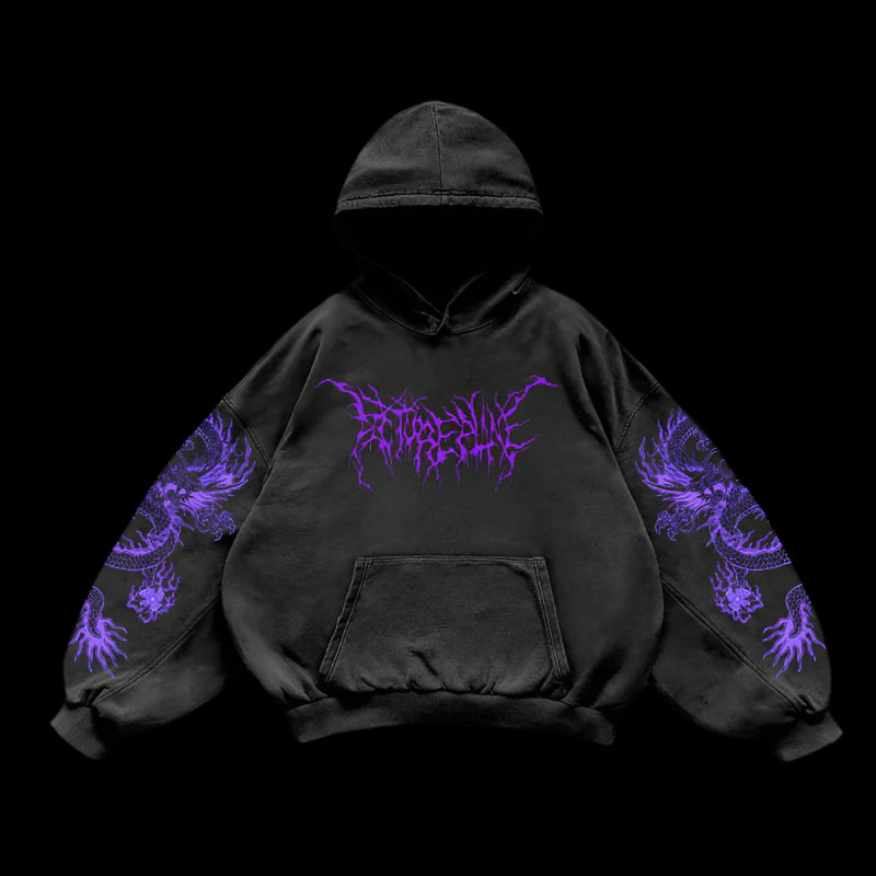 Purple Inferno – Dragon Oversized Hoodie