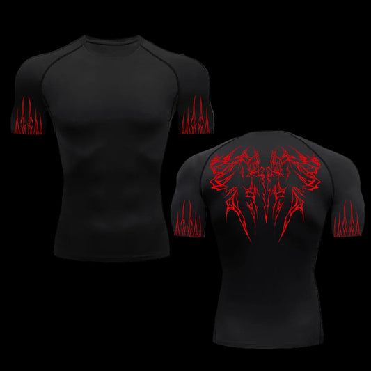 Gothic Printed  compression T-shirt Short sleeve