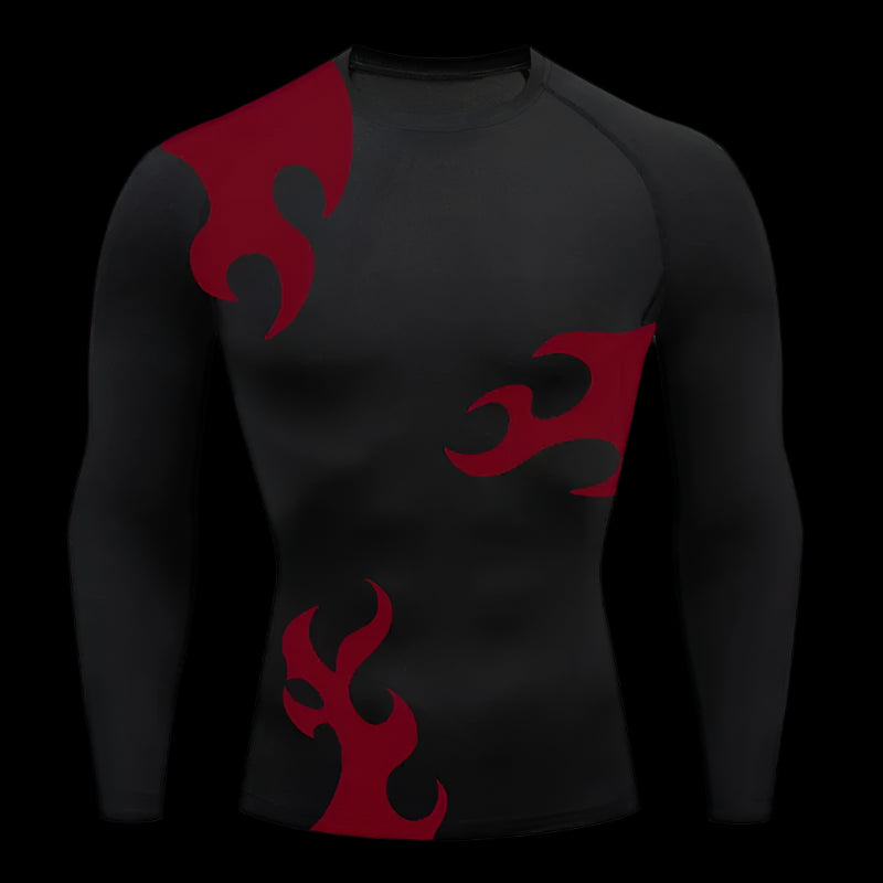 Flame Surge Compression Shirt – Long Sleeve Gym Top