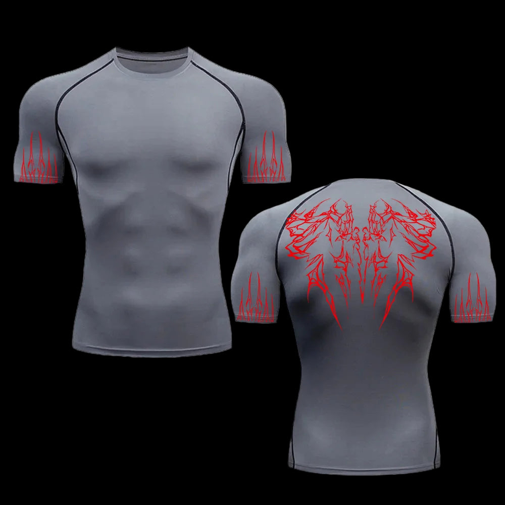Gothic Printed  compression T-shirt Short sleeve