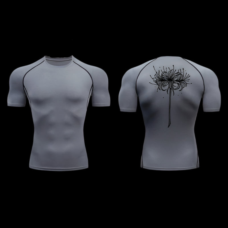Cursed Bloom Compression Shirt – Dark Floral Back