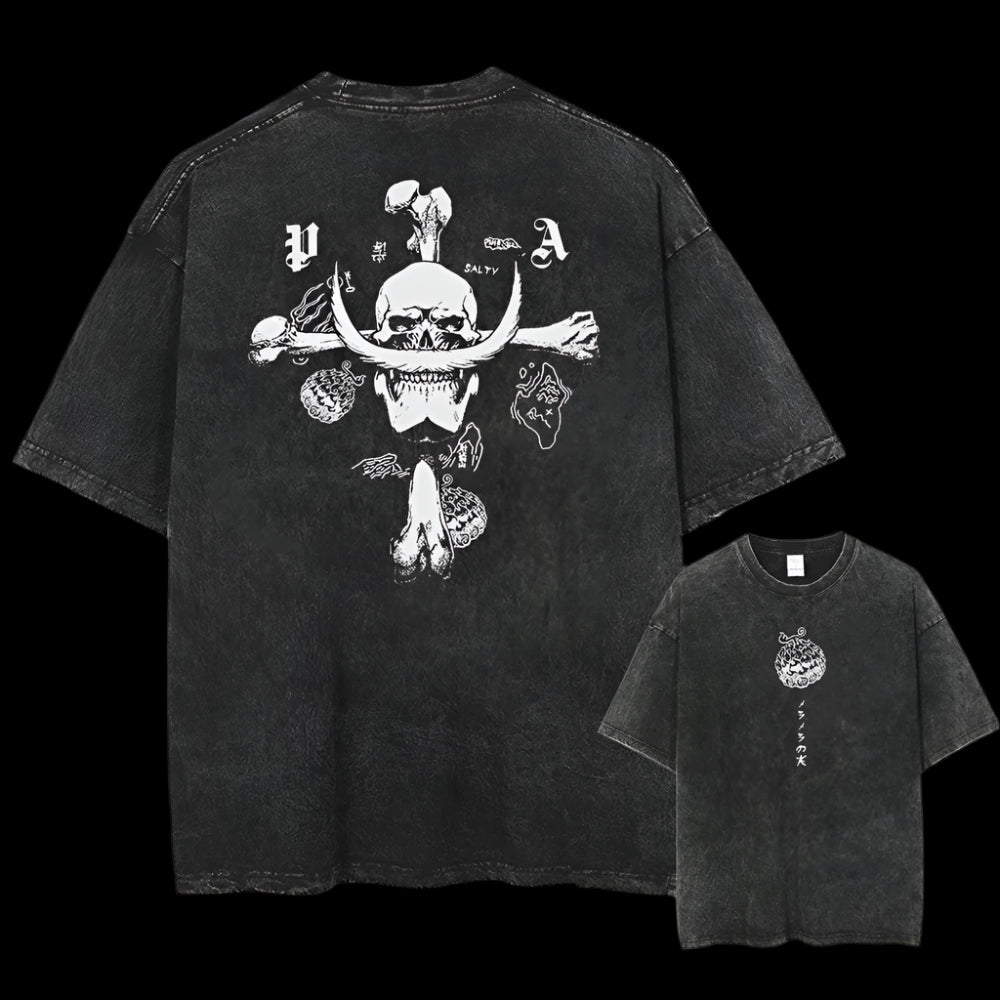 Whitebeard Legacy Oversized Vintage T-Shirt – Pirate Skull Edition