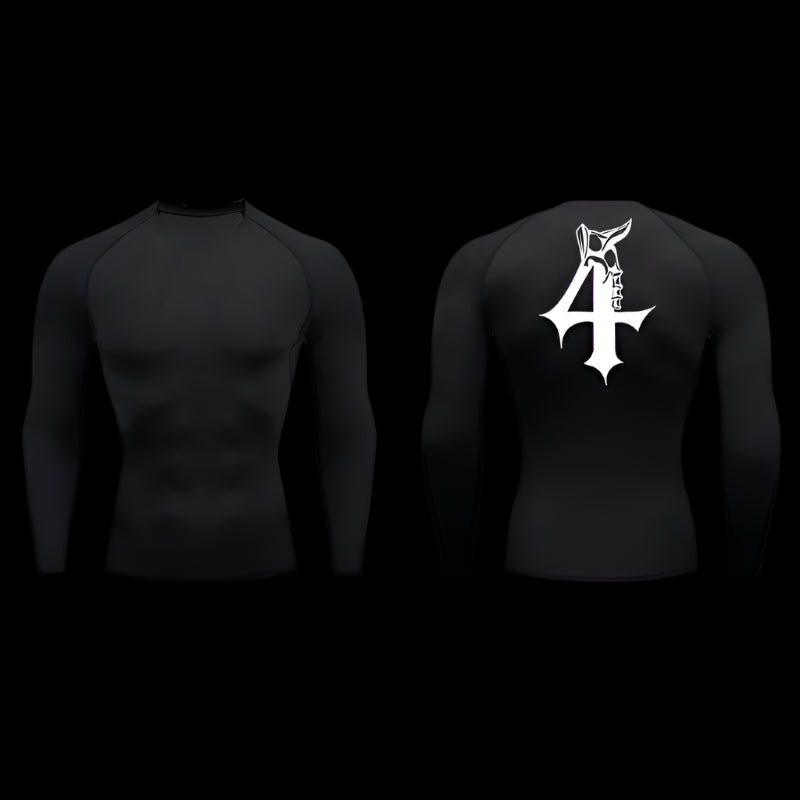 Void Mark Compression Shirt – Black Long Sleeve Gymwear