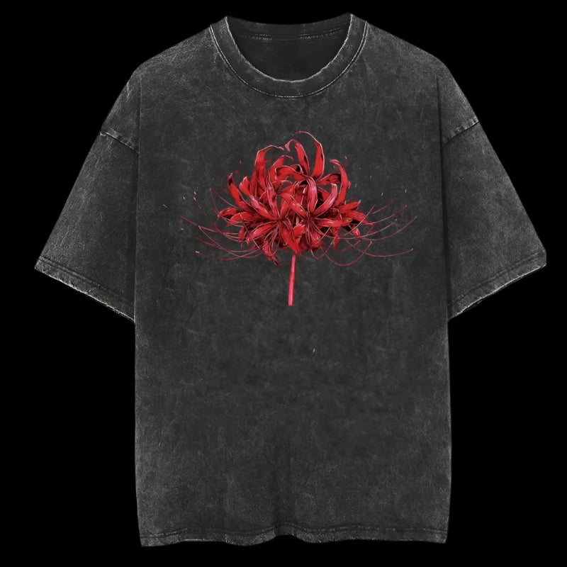 Red Lily Oversized T-Shirt – Japanese Vintage Streetwear