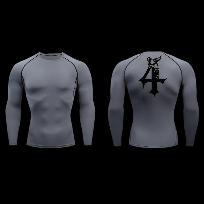 Void Mark Compression Shirt – Black Long Sleeve Gymwear