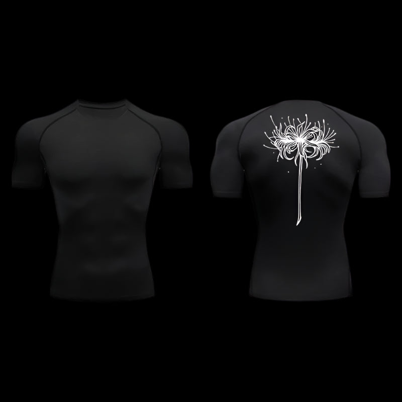 Cursed Bloom Compression Shirt – Dark Floral Back
