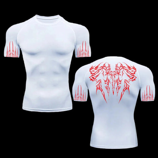 Gothic Printed  compression T-shirt Short sleeve