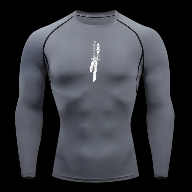 Silence. Strength  Compression Long Sleeve Shirt – Dark Fighter Gymwear