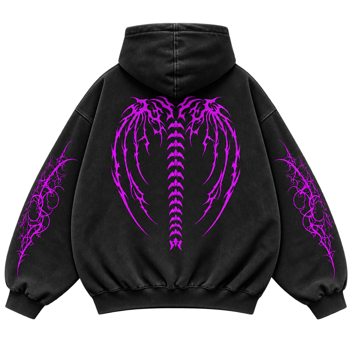 Shadow Wing Vintage Hoodie – Athletic Fit |MAZENTIH