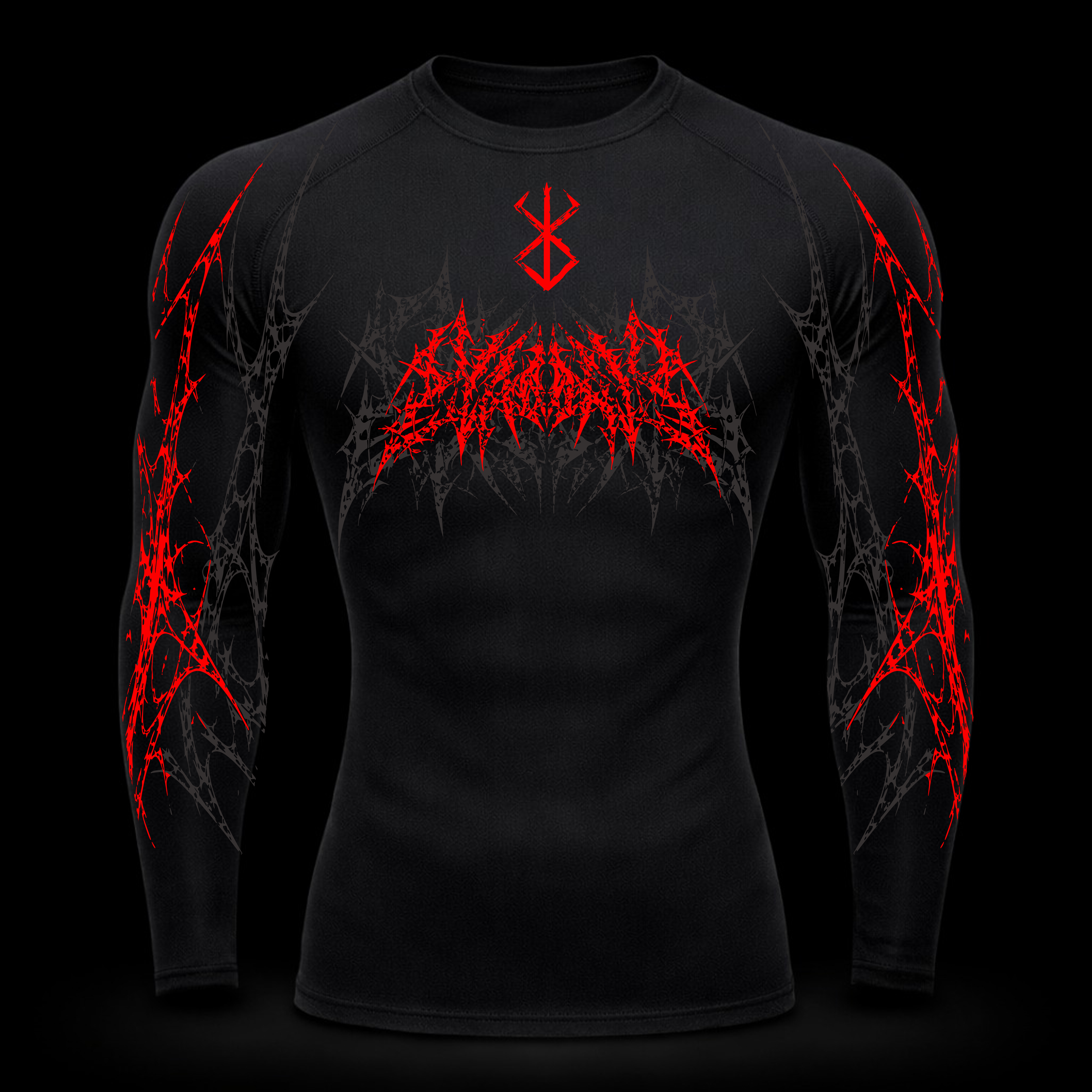 Dark Berserk Compression Long Sleeve – Athletic Fit | MAZENTIH