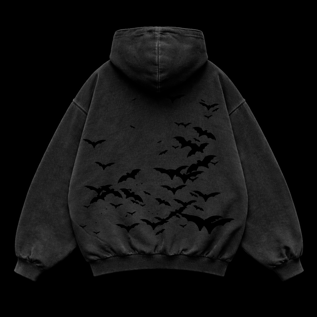 Night Wing Oversized vintage Hoodie – Athletic Fit |MAZENTIH
