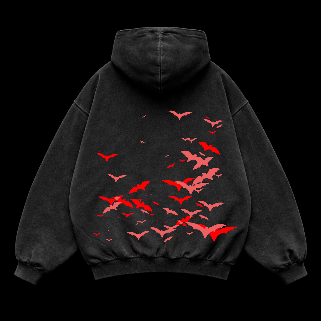 Night Wing Oversized vintage Hoodie – Athletic Fit |MAZENTIH