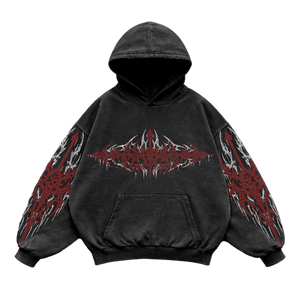 Blood Vortex Oversized vintage Hoodie – Athletic Fit |MAZENTIH
