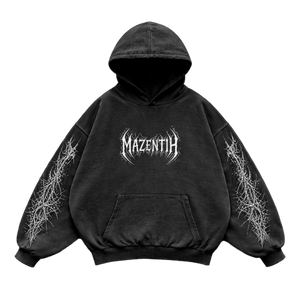 Crimson Chaos Oversized vintage Hoodie – Athletic Fit |MAZENTIH