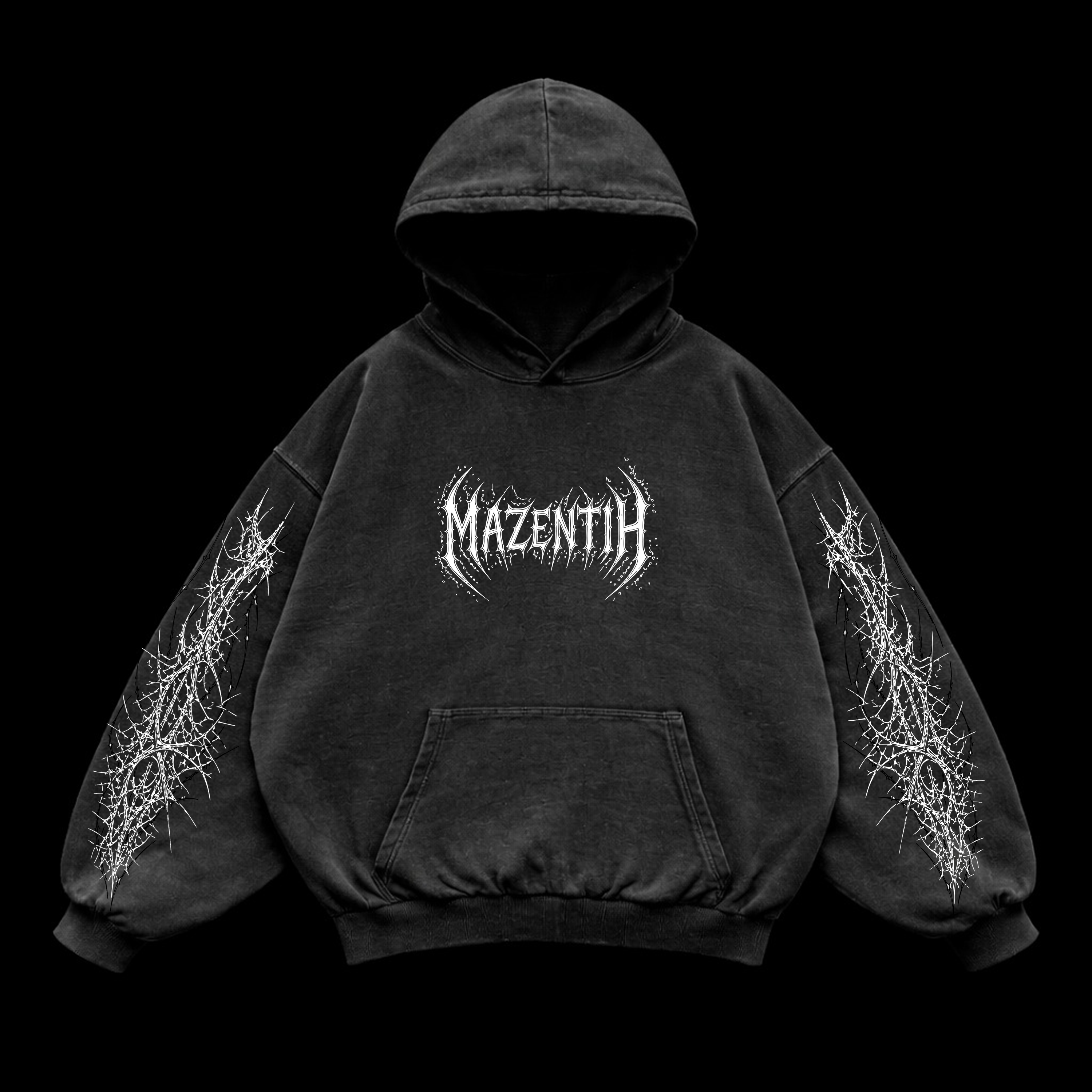 Crimson Chaos Oversized vintage Hoodie – Athletic Fit |MAZENTIH