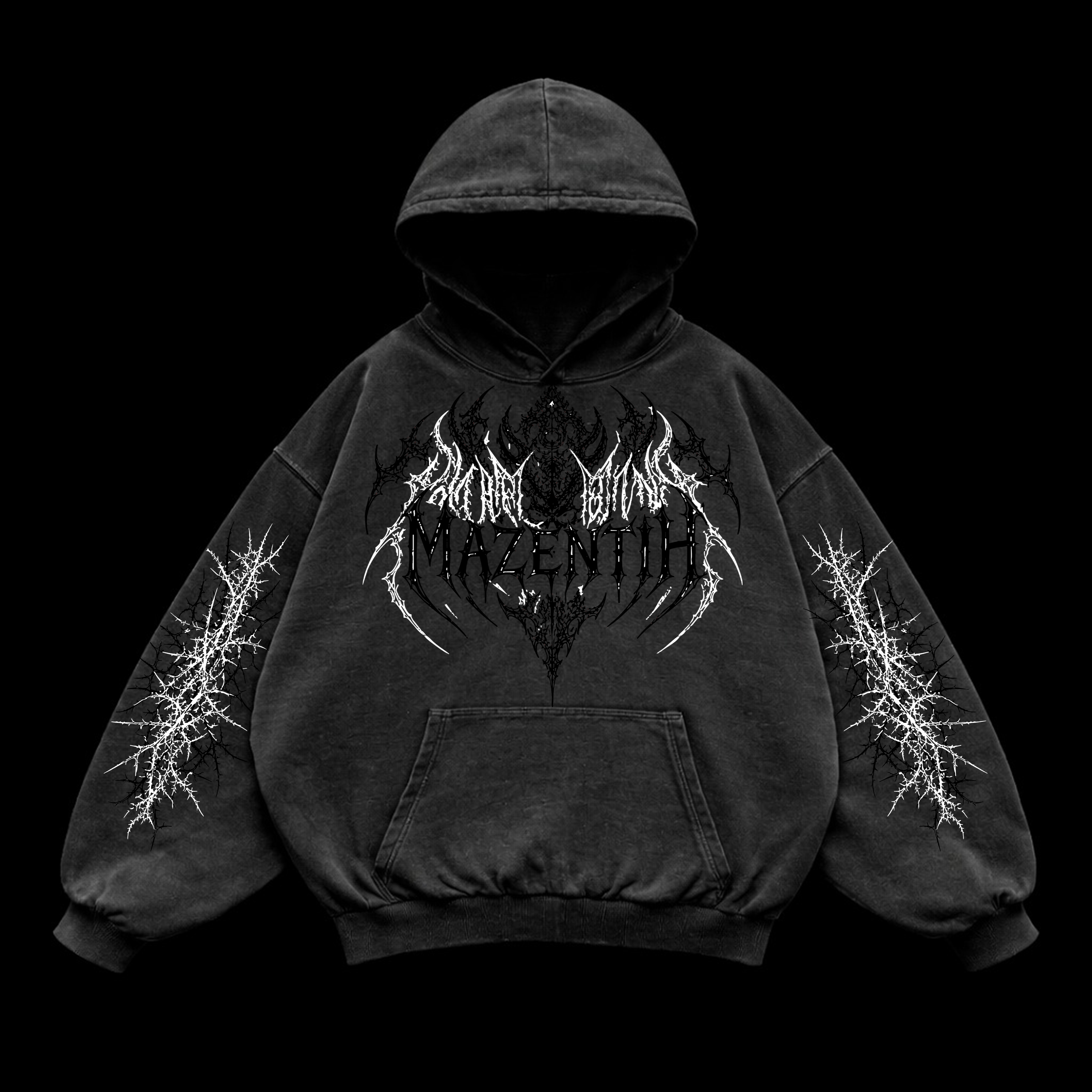 Infernal Chaos Oversized vintage Hoodie – Athletic Fit |MAZENTIH