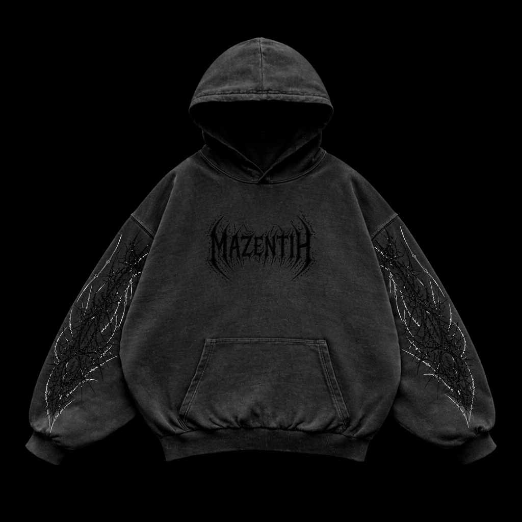 Crimson Chaos Oversized vintage Hoodie – Athletic Fit |MAZENTIH