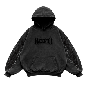 Crimson Chaos Oversized vintage Hoodie – Athletic Fit |MAZENTIH