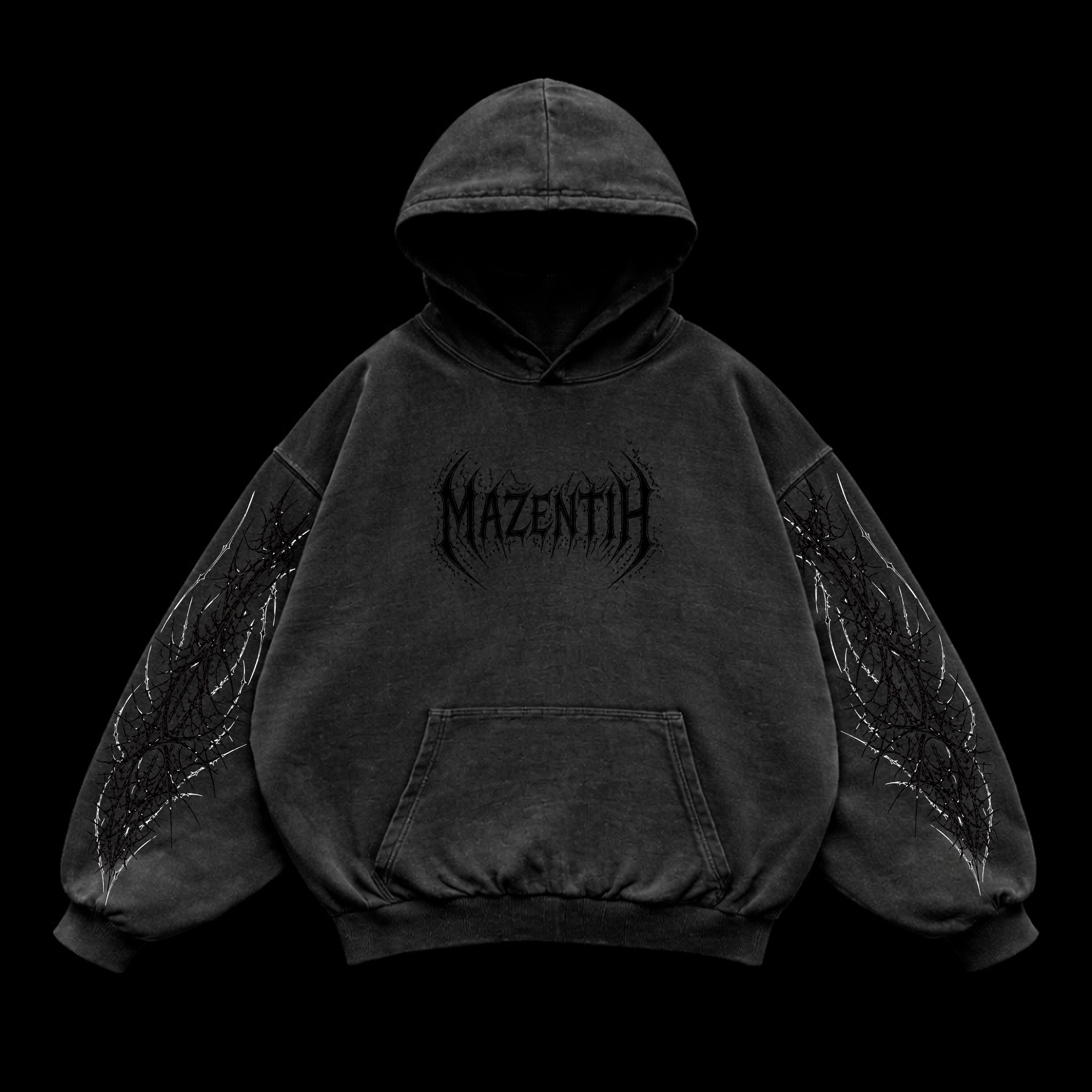Crimson Chaos Oversized vintage Hoodie – Athletic Fit |MAZENTIH
