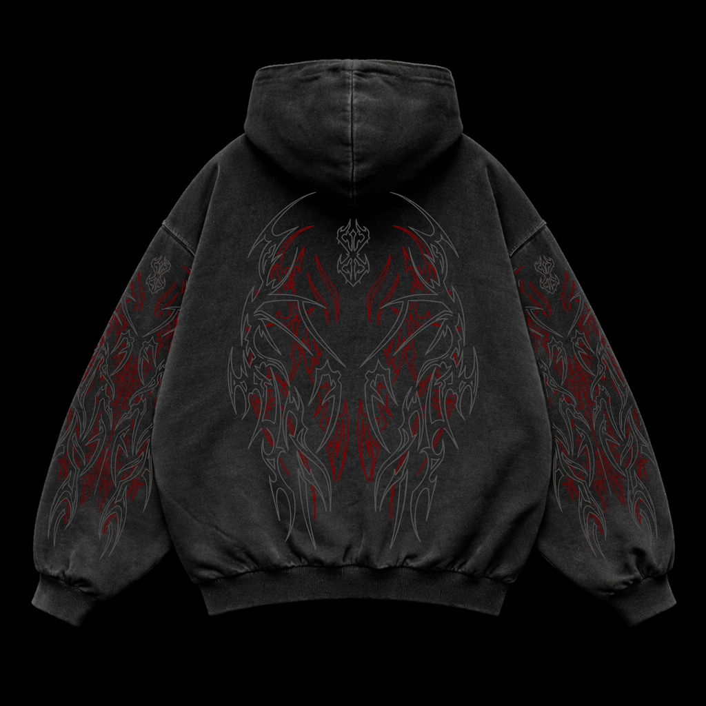 Dark Berserk Oversized vintage Hoodie – Athletic Fit |MAZENTIH