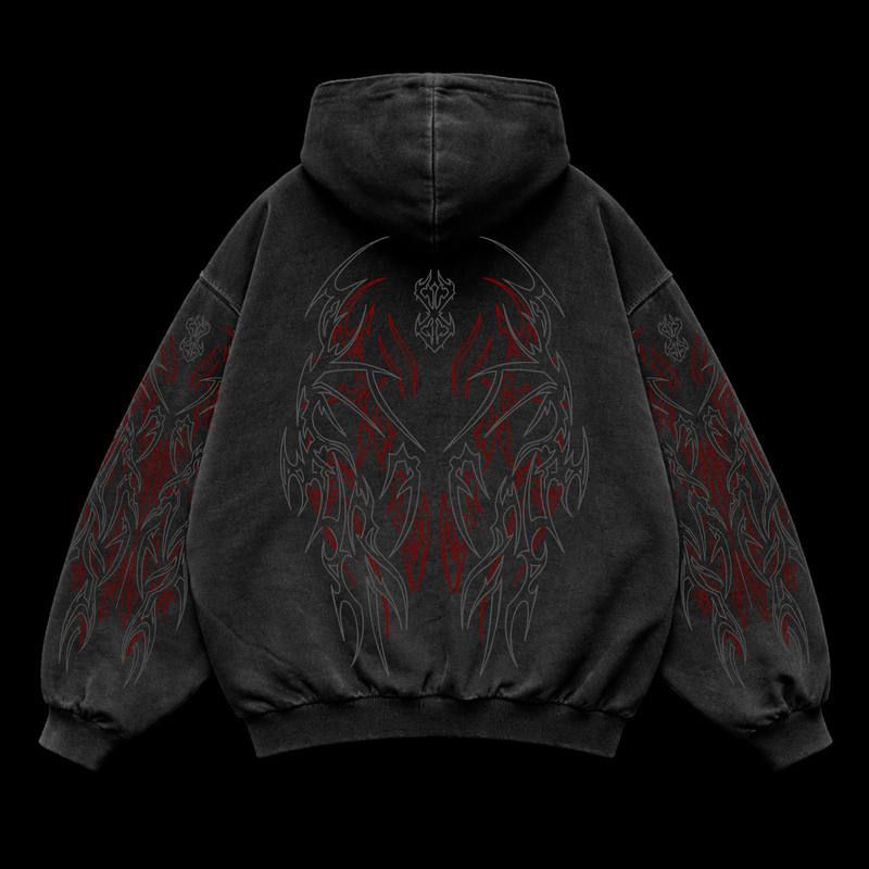 Dark Berserk Oversized vintage Hoodie – Athletic Fit |MAZENTIH