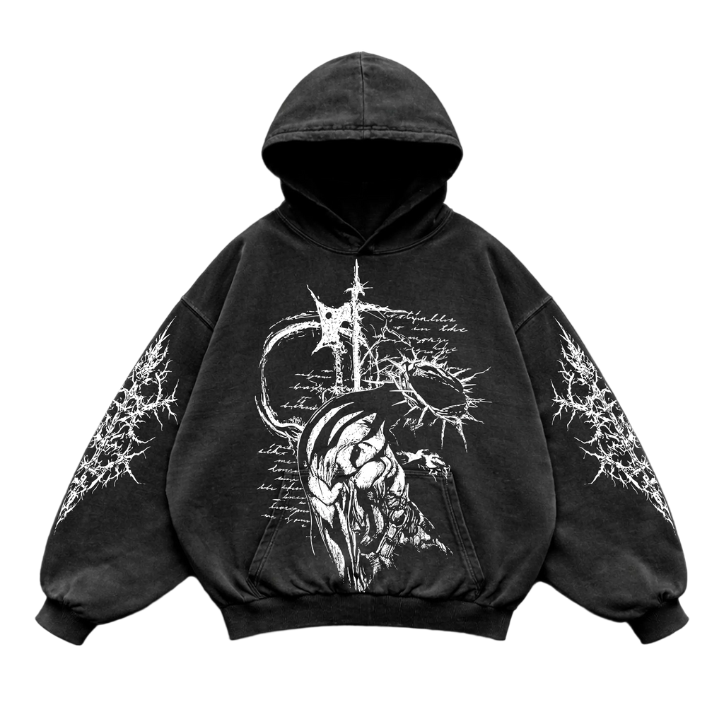 Cursed Sigil Oversized Hoodie – Athletic Fit |MAZENTIH