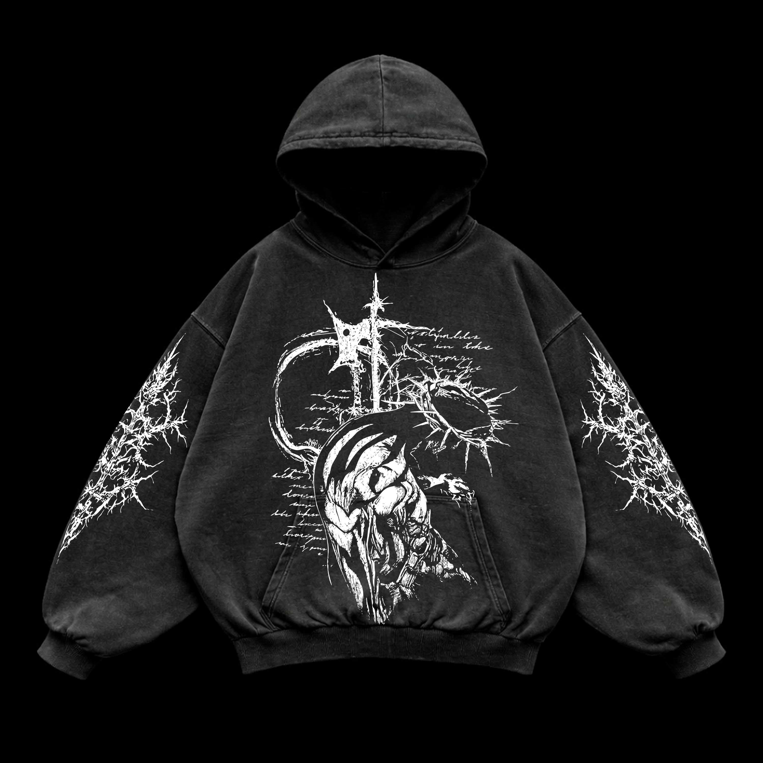 Cursed Sigil Oversized Hoodie – Athletic Fit |MAZENTIH
