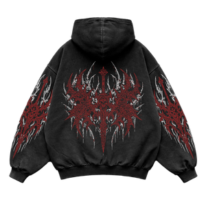 Blood Vortex Oversized vintage Hoodie – Athletic Fit |MAZENTIH