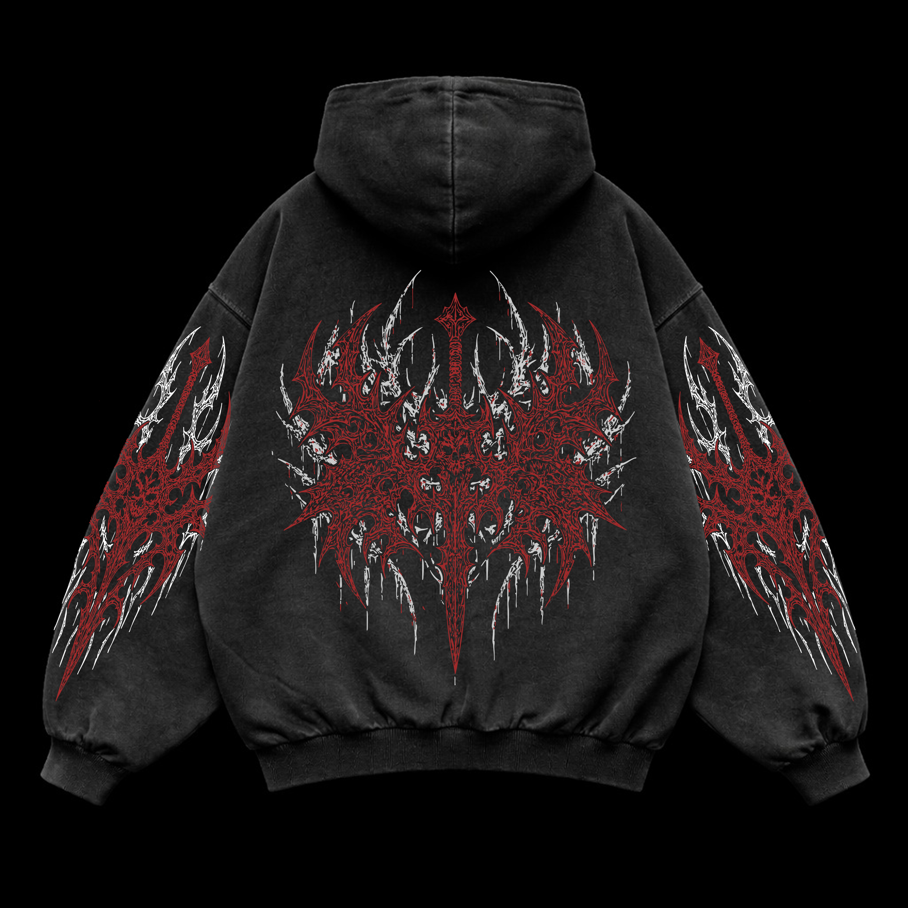 Blood Vortex Oversized vintage Hoodie – Athletic Fit |MAZENTIH