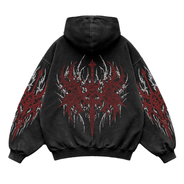 Blood Vortex Oversized vintage Hoodie – Athletic Fit |MAZENTIH