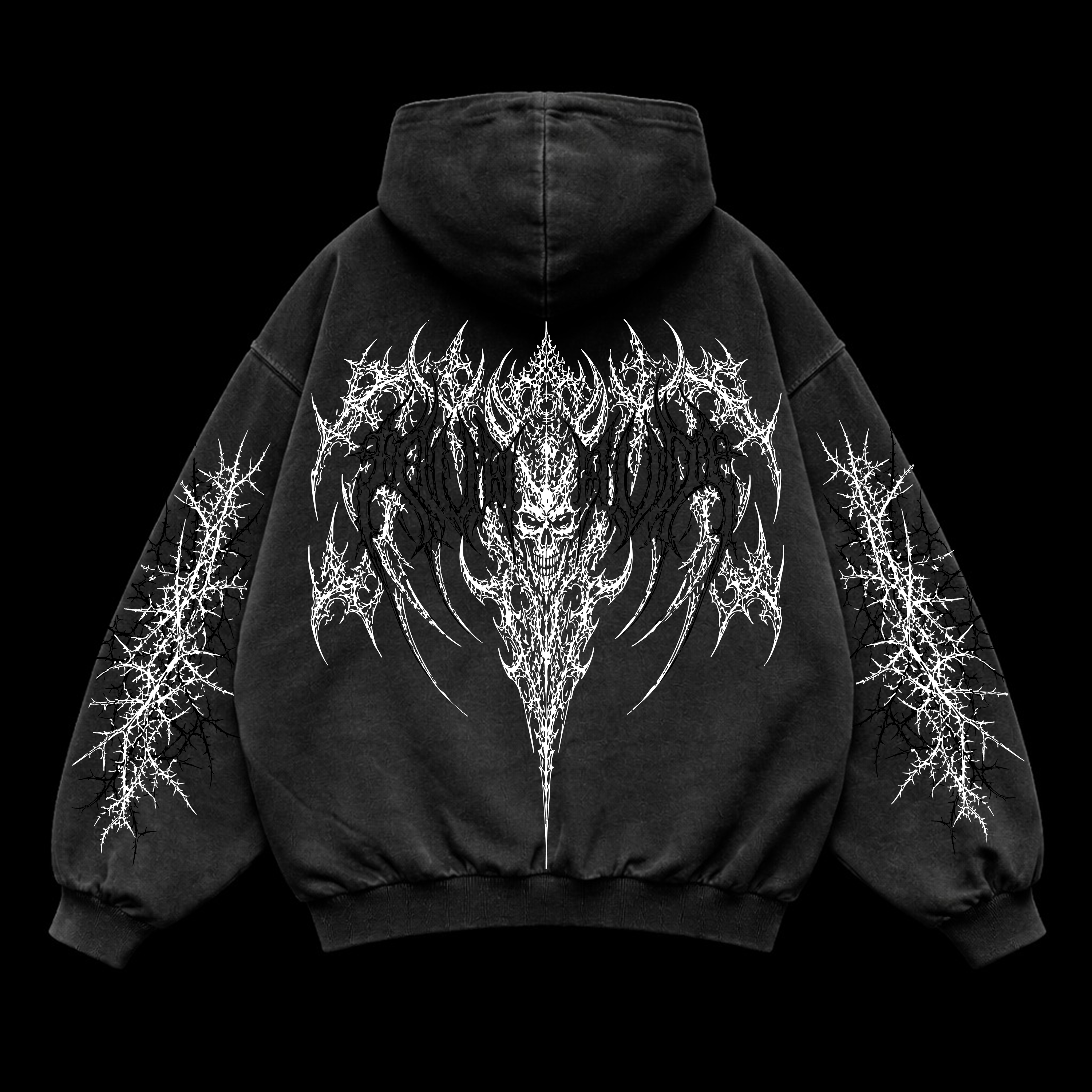Infernal Chaos Oversized vintage Hoodie – Athletic Fit |MAZENTIH