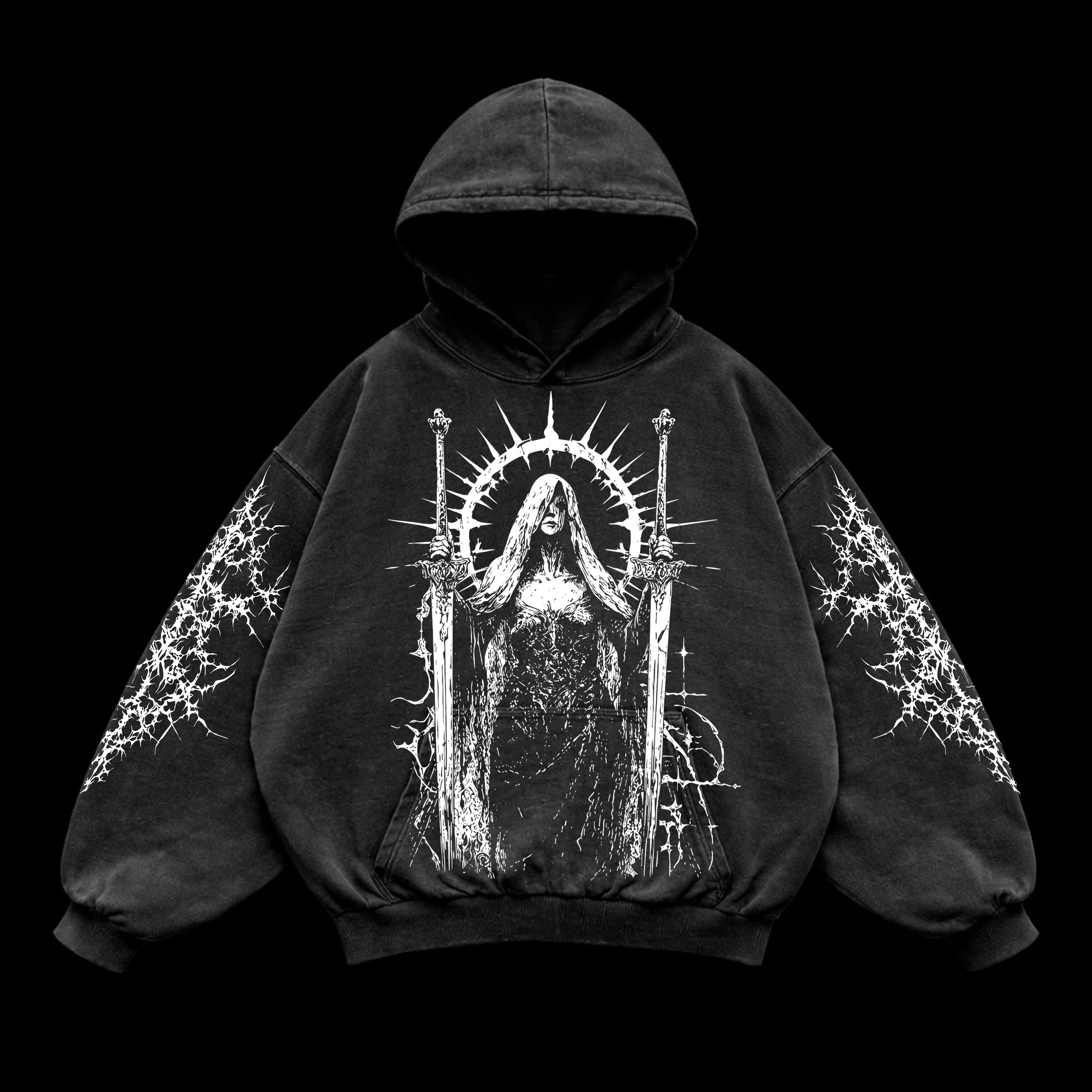 Sacred Blade Oversized Hoodie – Athletic Fit |MAZENTIH