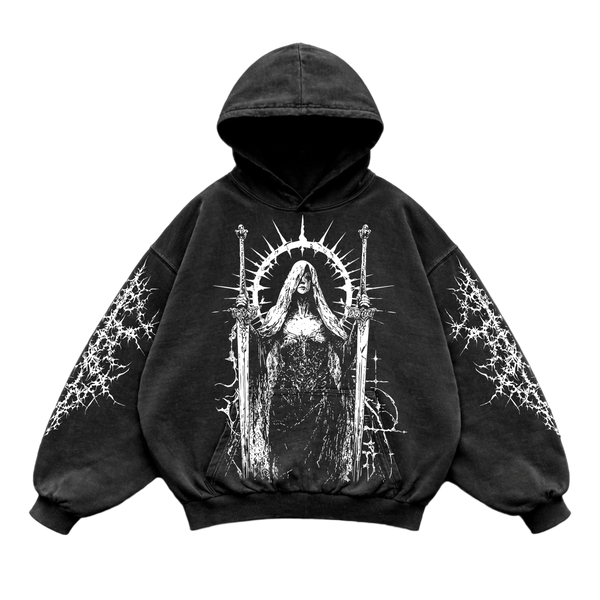 Sacred Blade Oversized Hoodie – Athletic Fit |MAZENTIH