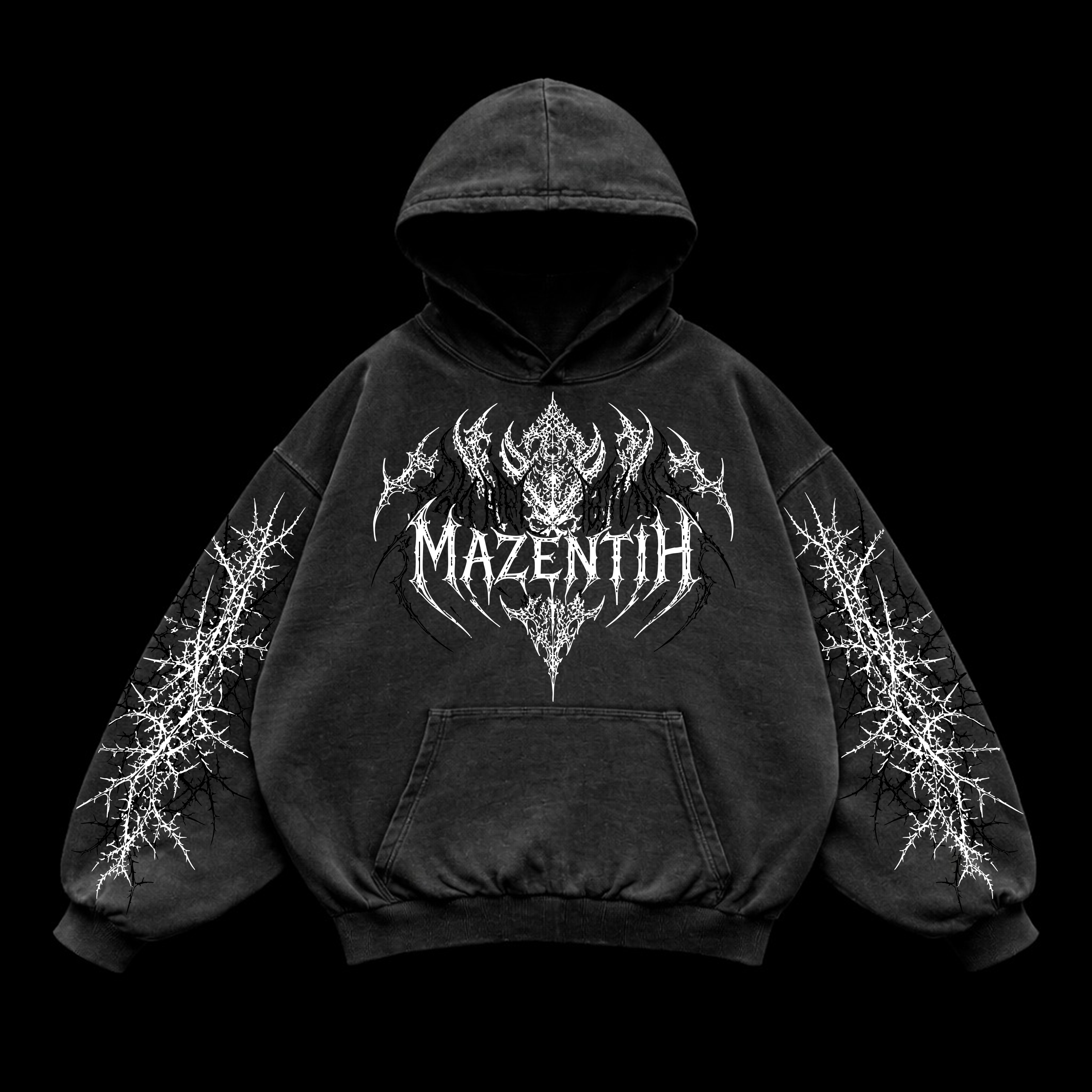 Infernal Chaos Oversized vintage Hoodie – Athletic Fit |MAZENTIH