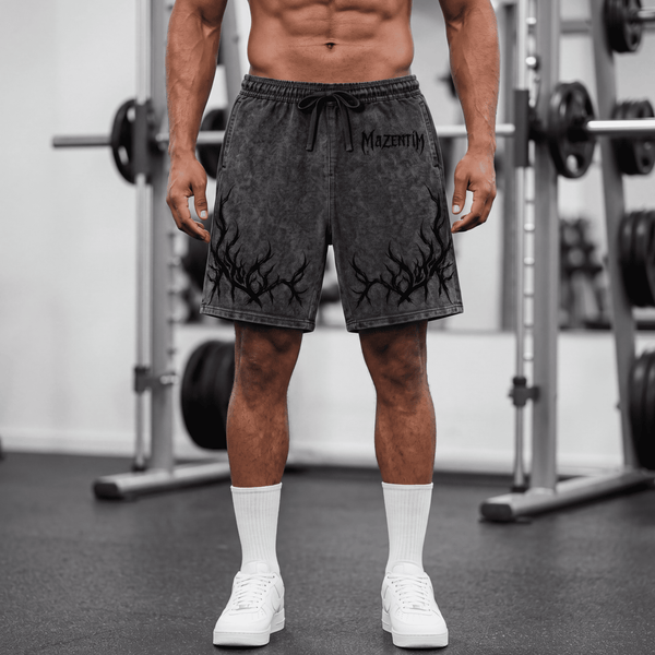 Shadow Flame Vintage Gym Short | MAZENTIH