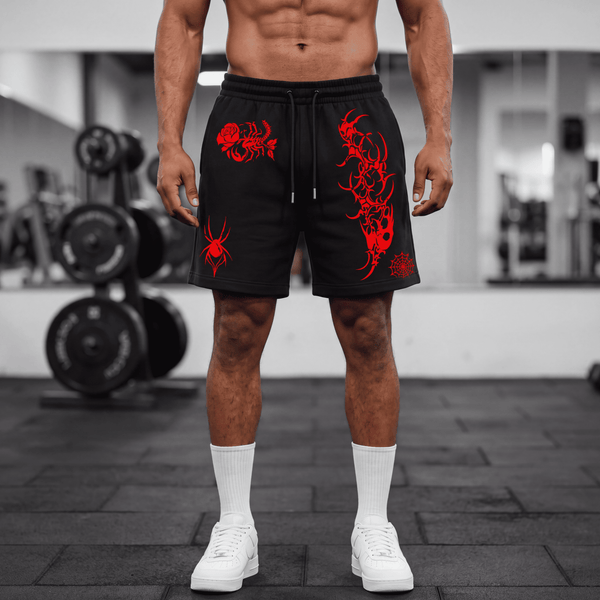 Crimson Spider Strike Vintage Gym Short | MAZENTIH