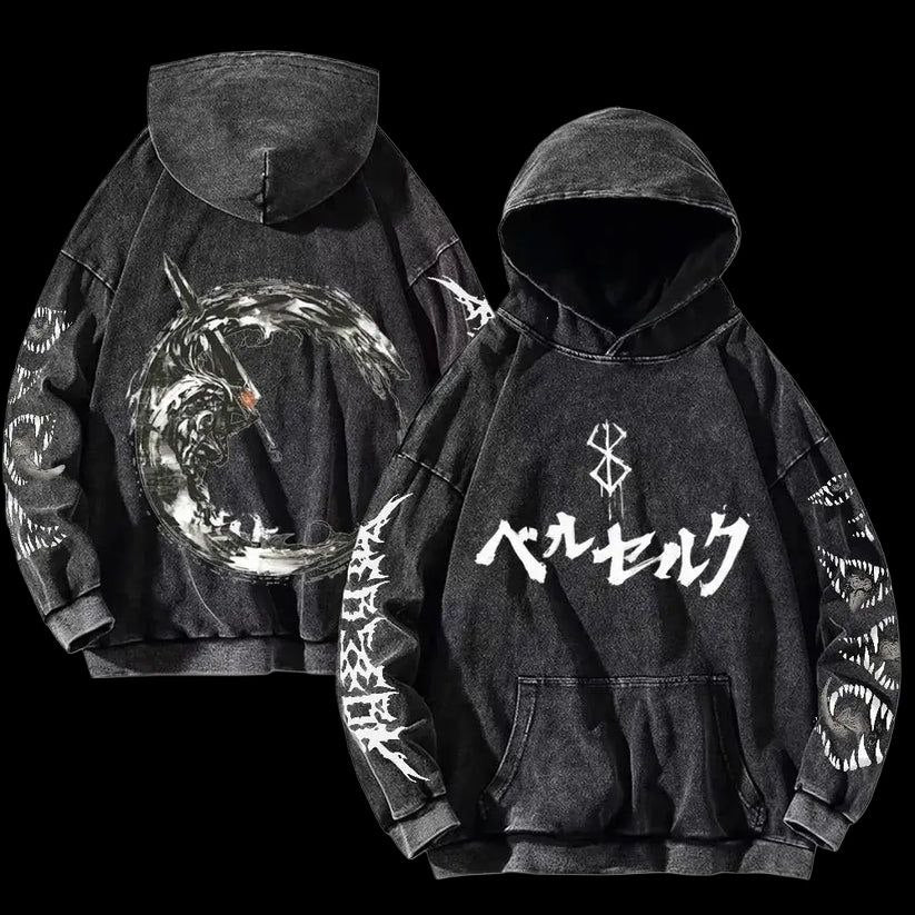 KAZAN Oversized Gothic Hoodie