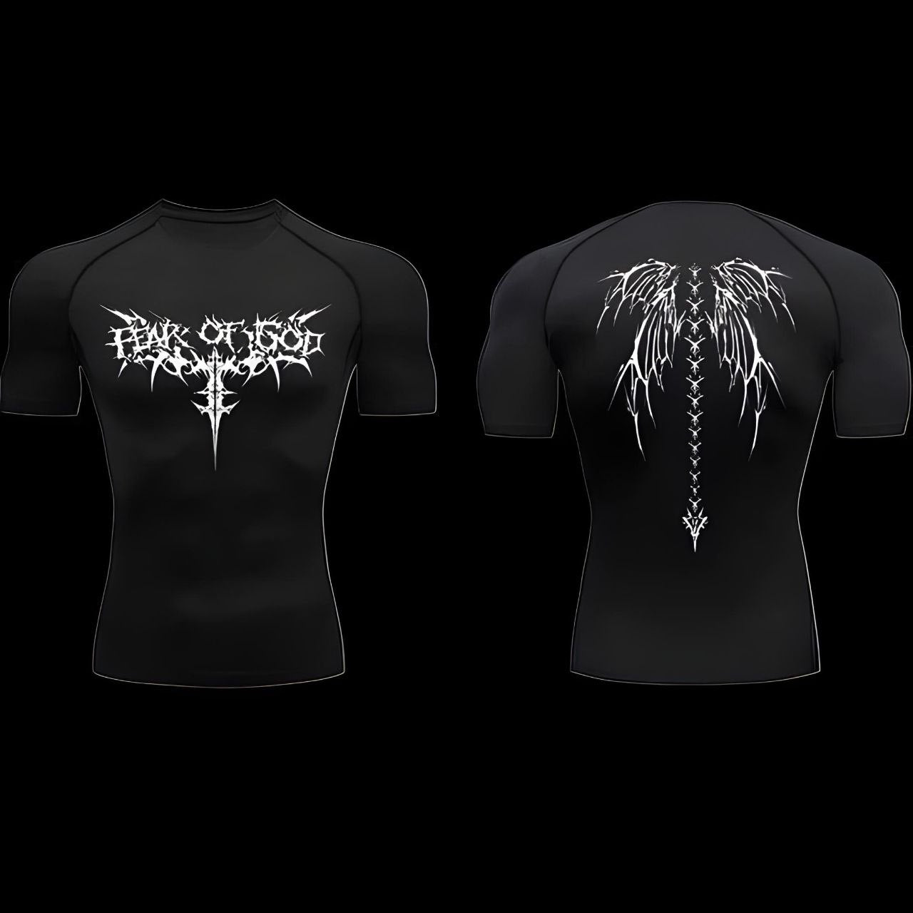 winged structure compression T-shirt Short sleeve – Athletic Fit